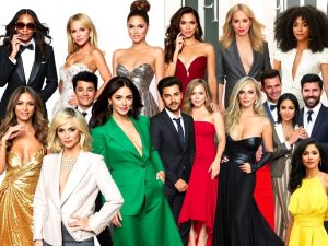 Colaj fotografic cu celebrități internaționale fascinante.