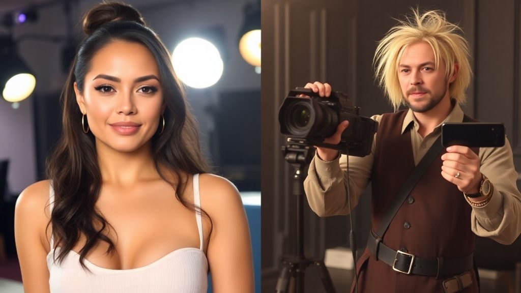 Influenceri care au devenit actori – succes real sau doar imagine? 2 Influenceri transformati in actori pe platourile de filmare.
