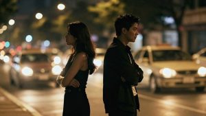 Cuplu celebru în mijlocul unei discuții aprinse.